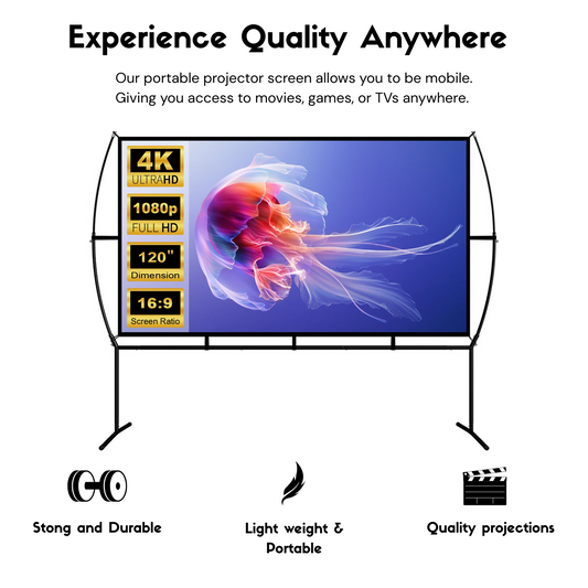 120" Portable Projector Screen with Stand