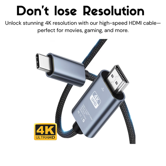 USB C to HDMI Cable 4K@30Hz 6.6 FT